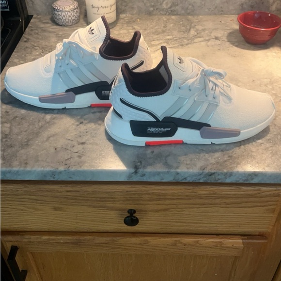 Adidas NMD G1 Crystal White Grey Solar Red, US men’s size 11 - Picture 1 of 6